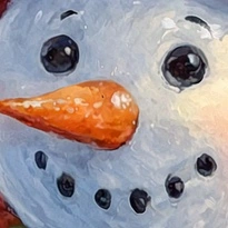 closeup picture of some of the details in Snowglow Village product