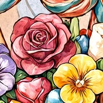 closeup picture of some of the details in Cutie on Wheels product