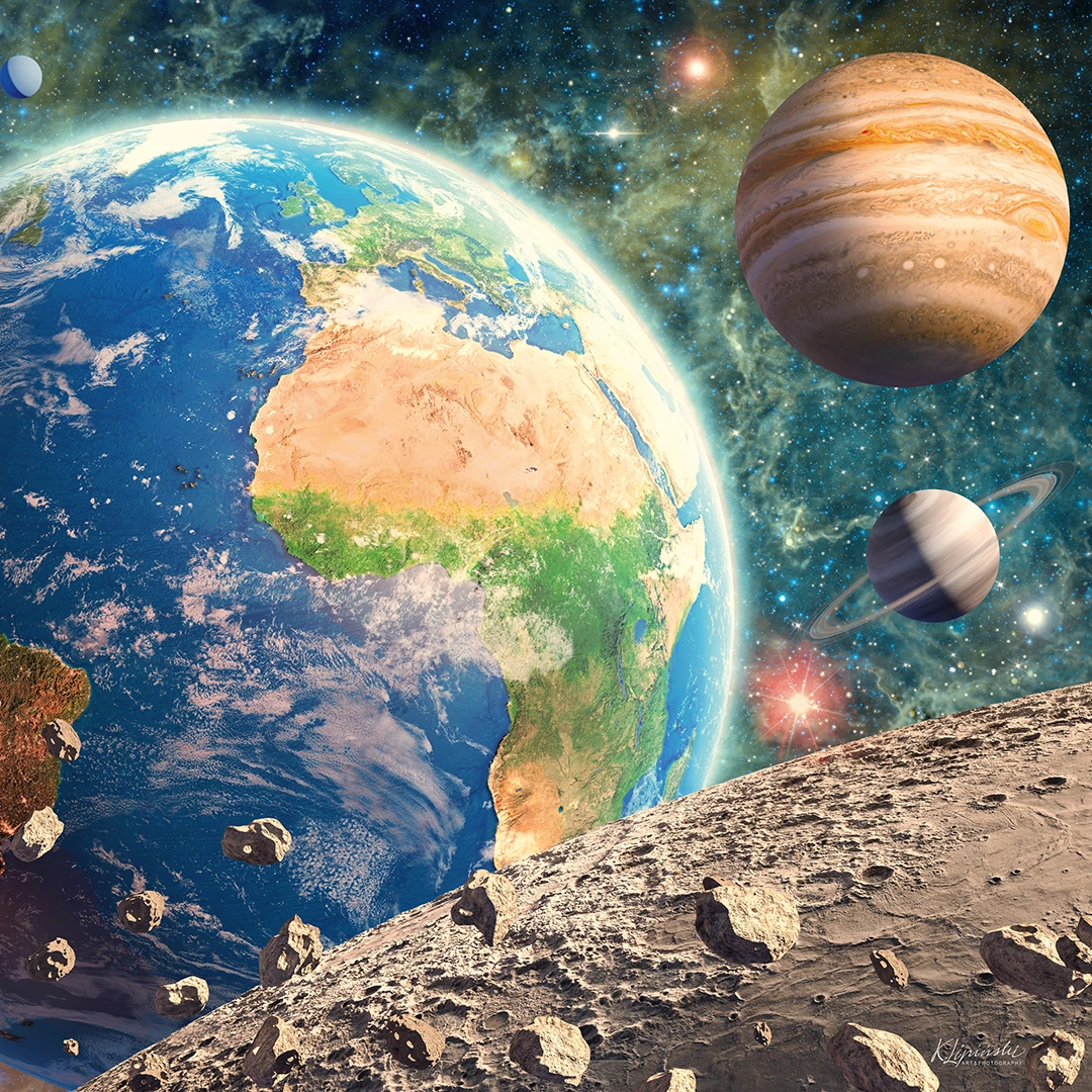 Earth visible from behind the moon big picture