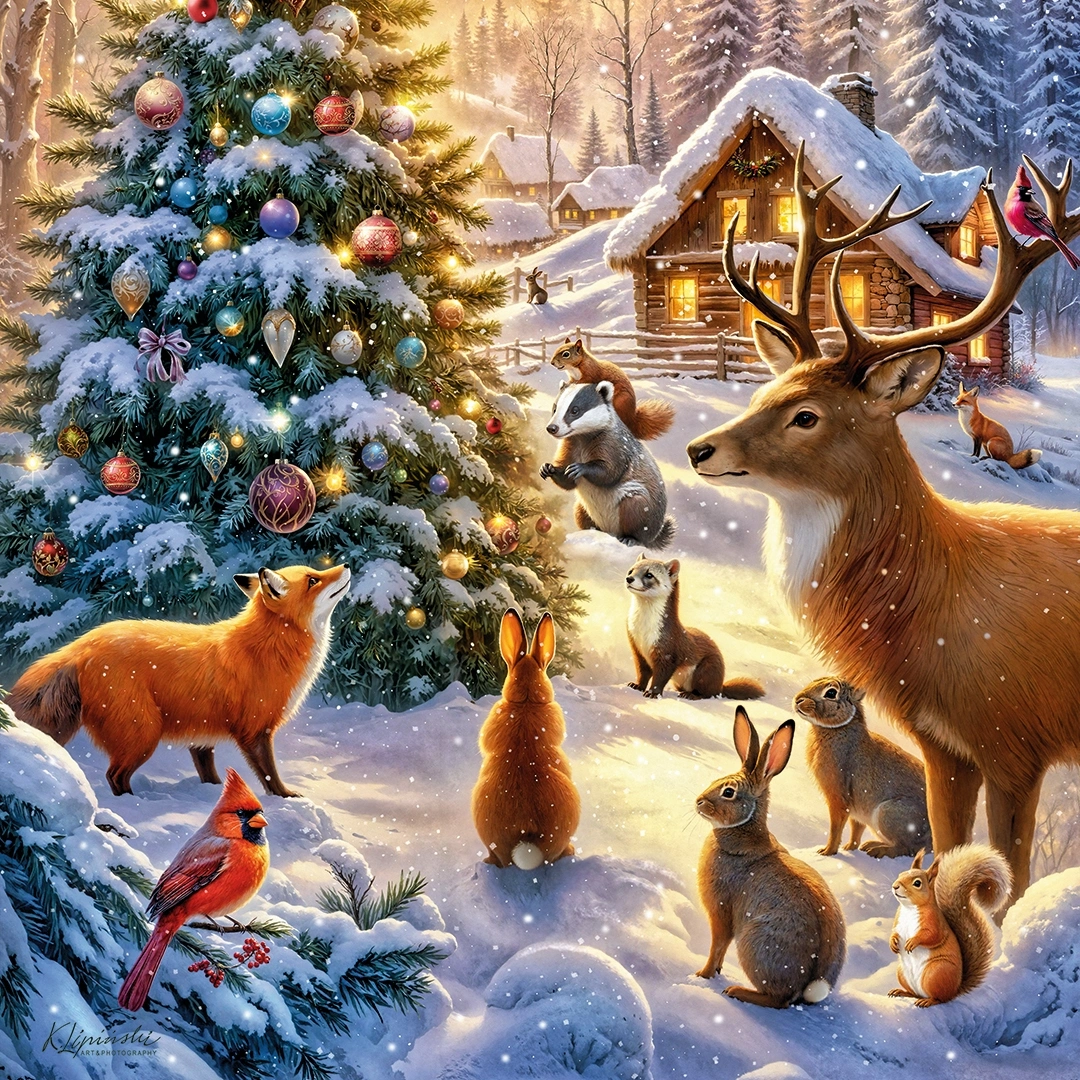 christmas tree with animals big picture