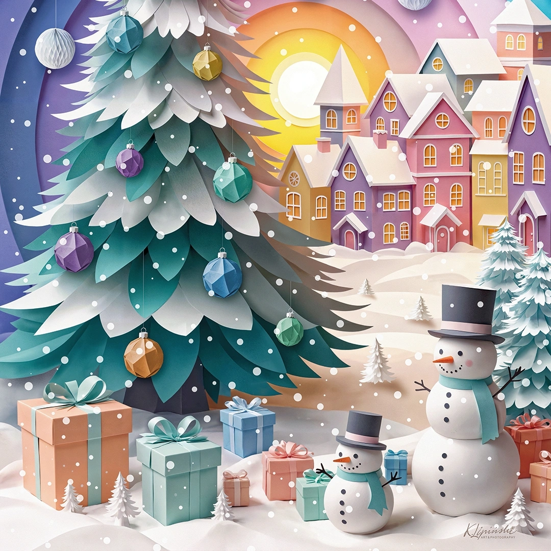 paper like winter scenery big picture