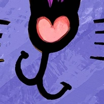 closeup picture of some of the details in Cats Rule the World product