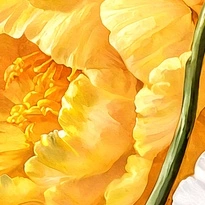 closeup picture of some of the details in Nocturne of Flowers product
