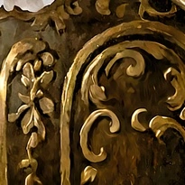 closeup picture of some of the details in Nocturne of Flowers product