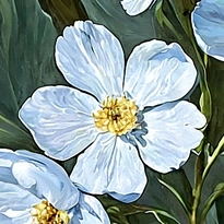 closeup picture of some of the details in Nocturne of Flowers product