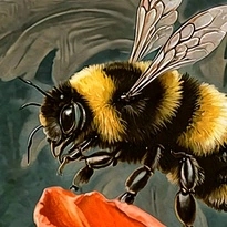 closeup picture of some of the details in Nocturne of Flowers product