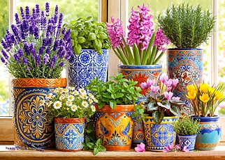 pottery in bloom