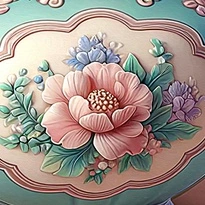 closeup picture of some of the details in A Cup of Time product