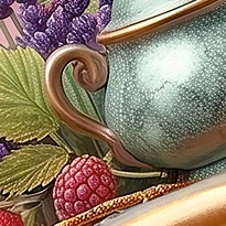 closeup picture of some of the details in A Cup of Time product